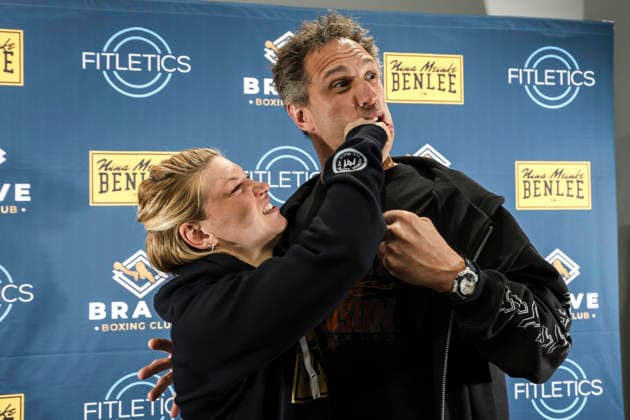 Boxen: Brave Boxing by Nina Meinke, Gym Eröffnung, Berlin, 10.04.2026 Nina Meinke und Evil Jared *** Boxing Brave Boxing by Nina Meinke, Gym opening, Berlin, 10 04 2026 Nina Meinke and Evil Jared