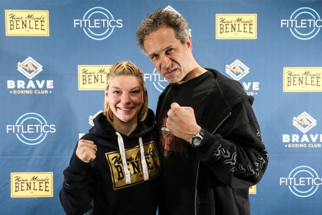 Boxen: Brave Boxing by Nina Meinke, Gym Eröffnung, Berlin, 10.04.2026 Nina Meinke und Evil Jared *** Boxing Brave Boxing by Nina Meinke, Gym opening, Berlin, 10 04 2026 Nina Meinke and Evil Jared
