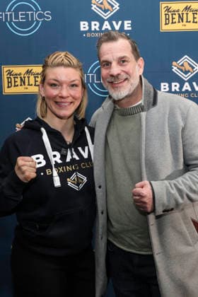 Boxen: Brave Boxing by Nina Meinke, Gym Eröffnung, Berlin, 10.04.2026 Nina Meinke und Kay Huste *** Boxing Brave Boxing by Nina Meinke, Gym opening, Berlin, 10 04 2026 Nina Meinke and Kay Huste