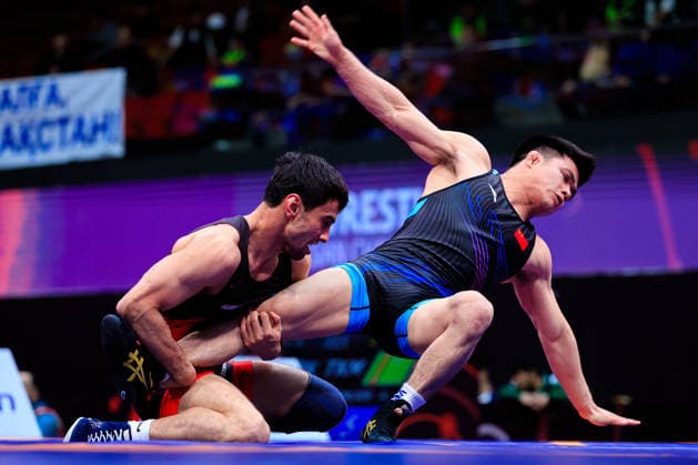 Senior Wrestling Asian Championships 61kg FS - Gulomjon Abdullaev (UZB) df. Wanhao Zou (CHN) *** Senior Wrestling Asian Championships 61kg FS Gulomjon Abdullaev UZB df Wanhao Zou CHN Copyright: xKostadinxAndonovx xUnitedxWorldxWrestlingx Kostadin Andonov United World Wrestling