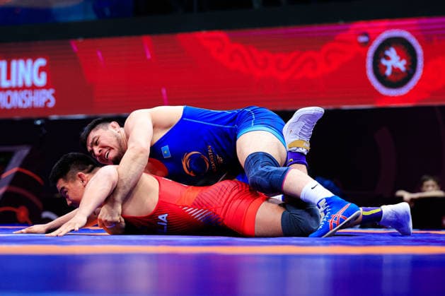 Senior Wrestling Asian Championships 92kg FS - Azamat Dauletbekov (KAZ) df. Bat Erdene Byambasuren (MGL) *** Senior Wrestling Asian Championships 92kg FS Azamat Dauletbekov KAZ df Bat Erdene Byambasuren MGL Copyright: xKostadinxAndonovx xUnitedxWorldxWrestlingx Kostadin Andonov United World Wrestling
