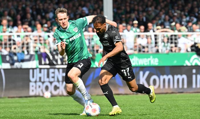 11 04 2026 Soccer Season 2025 2026 2 Soccer Bundesliga 29 Matchday SC Preußen Preussen Münster SCP SpVgg Greuther Fürth SGF Kleeblatt Sportfoto Zink xwoxzix DFL regulations prohibit any use of photographs as image sequences and or quasi video only for editorial use Paul Jaeckel 3, Preußen Münster Julian Green 37, SpVgg Greuther Fürth