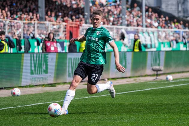 Germany Soccer 2 Bundesliga, Season 2025 26, 29 Matchday, Preußen Münster vs SpVgg Greuther Fürth, 11 04 2026, LVM Preußenstadion Münster, North Rhine-Westphalia Jano ter Horst Preußen Münster, 27 Copyright: xLeonxFrickx
