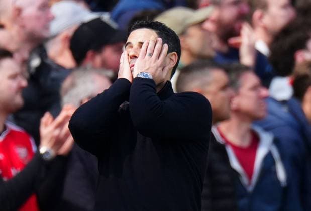 Arsenal Manager Mikel Arteta reacts Arsenal v AFC Bournemouth, Premier League, Football, Emirates Stadium, London, UK - 11 Apr 2026London Emirates Stadium United Kingdom EDITORIAL USE ONLY No use with unauthorised audio, video, data, fixture lists, club league logos or live services. Online in-match use limited to 120 images, no video emulation. No use in betting, games or single club league player publications.  Copyright: xJavierxGarcia Shutterstockx 16823522ao