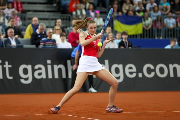 Gliwice 11.04.2026. Tenis Billie Jean King Cup kwalifikacje mecz: Polska - Ukraina --- Tennis Billie Jean King Cup Qualifiers match: Polska - Ukraina nz Kubka Martyna Fot. Kacper Staniec NEWSPIX.PL --- newspix.pl 