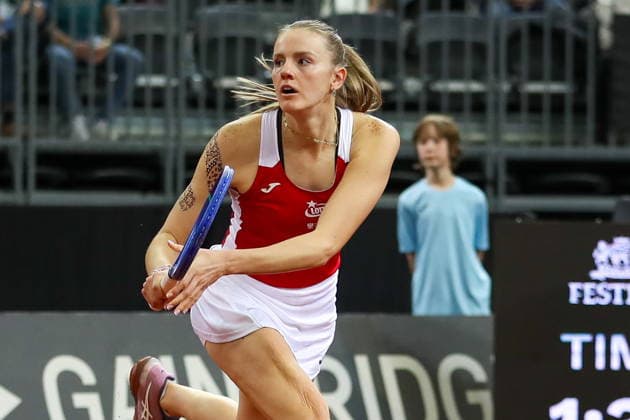 Gliwice 11.04.2026. Tenis Billie Jean King Cup kwalifikacje mecz: Polska - Ukraina --- Tennis Billie Jean King Cup Qualifiers match: Polska - Ukraina nz Kubka Martyna Fot. Kacper Staniec NEWSPIX.PL --- newspix.pl 