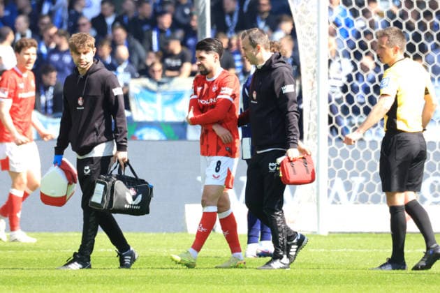 DEU, DFL, 2 FBL, Hertha BSC vs 1 FC Kaiserslautern, 11 04 2026, Berliner Olympiastadion, Berlin, DEU, DFL, 2 FBL, Hertha BSC vs 1 FC Kaiserslautern, im Bild SEMIH SAHIN 1 FC Kaiserslautern 8 , violates DFL regulations prohibit any use of Photographs as image sequences and or quasi video nordphotoxGmbHx xEngler nph00076