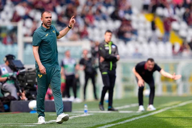 Verona™s head coach Paolo Sammarco during the Serie A soccer match between Torino Fc and Hellas Verona at the Stadio Olimpico Grande Torino in Turin, north west Italy - April 11, 2026. - Soccer  Copyright: xFabioxFerrari LaPressex