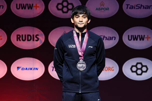 Senior Wrestling Asian Championships Podium 65kg FS - Silver Umidjon Jalolov (UZB) *** Senior Wrestling Asian Championships Podium 65kg FS Silver Umidjon Jalolov UZB
