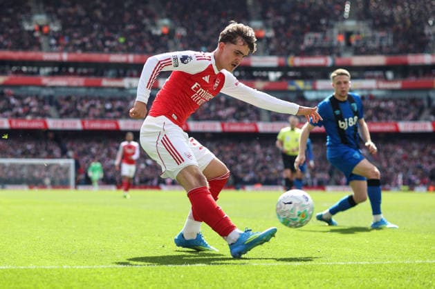 Arsenal gegen Bournemouth 11. April 2026, London Premier League Fußball Arsenal gegen AFC Bournemouth Max Dowman von Arsenal Foto Charlotte Wilson Abseits London UK  Copyright: xCharlottexWilsonx xOffsidexOffside