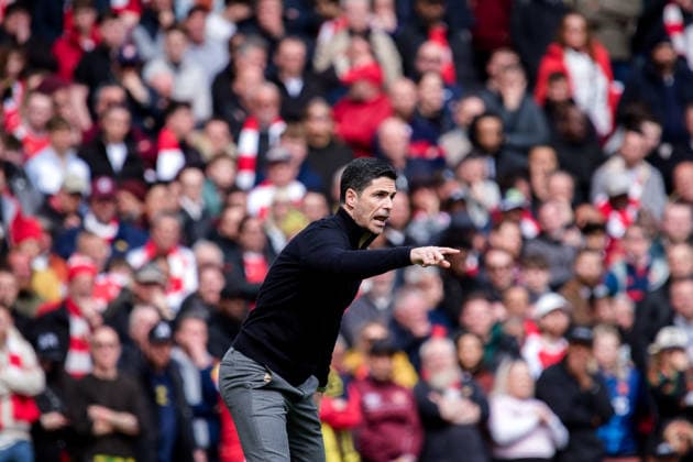 LONDON, ENGLAND - APRIL 11: Mikel Arteta manager of Arsenal during the Premier League match between Arsenal and Bournemouth at Emirates Stadium on April 11, 2026 in London, England.  Copyright: xPedroxPorru MBxMediax