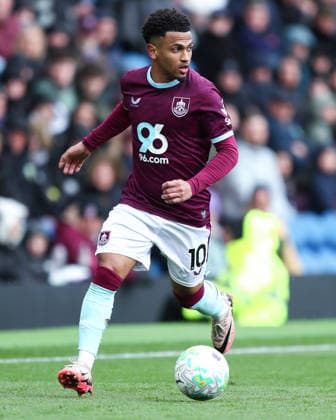 Premier League: Burnley v Brighton & Hove Albion Marcus Edwards of Burnley dribbles ball forward during the Premier League match Burnley vs Brighton & Hove Albion at Turf Moor, Burnley, United Kingdom on 11 April 2026 (Photo by Jorge Horsted News Images) Burnley Turf Moor Lancashire United Kingdom Copyright: xJorgexHorsted NewsxImagesx