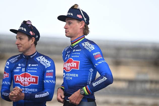 11-04-2026 Presentazione Squadre Paris - Roubaix 2026; 2026, Alpecin - Premier Tech; Van Der Poel, Mathieu; Philipsen, Jasper; Compiegne; 