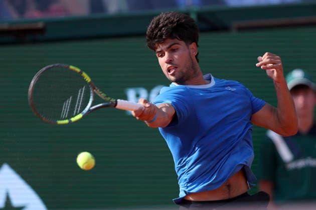 Rolex Monte-Carlo Masters - Day Seven Carlos Alcaraz of Spain plays a forehand during his Semi Final match against Valentin Vacherot of Monaco on day Seven of the Rolex Monte-Carlo Masters at Monte-Carlo Country Club on April 11, 2026 in Monte-Carlo, Monaco. Monaco Monte-Carlo Country Club Monte_Carlo Monaco Copyright: xAllstarxPicturexLibraryxLtdx