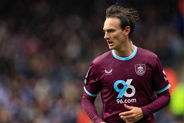 Burnley v Brighton and Hove Albion, Premier League Hjalmar Ekdal (18) of Burnley during the Premier League match between Burnley and Brighton and Hove Albion at Turf Moor, Burnley, UK on 11 April 2026. Burnley Turf Moor Lancashire UK Editorial use only DataCo restrictions apply See www.football-dataco.com , Copyright: xConorxMolloyx PSI-24053-0061