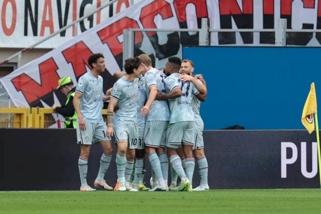 April 11, 2026, Milan, Lombardia, Italy: UdineseÃ¢â‚¬â ¢s JURGEN EKKELENKAMP celebrates after scoring a goal during the Italian Serie A Enilive soccer championship football match between AC Milan and Udinese Calcio at San Siro Stadium on April 11th, 2026, Milan, Italy Milan Italy - ZUMAr199 20260411_zsp_r199_045 Copyright: xMattiaxRadonix