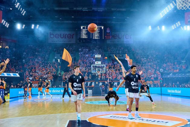 Fankurve Ratiopharm Ulm GER, ratiopharm ulm vs BMA365 Bamberg Baskets, Basketball, 29 Matchday, EasyCredit BBL, Season 2025 2026, 11 04 2026 GER, ratiopharm ulm vs BMA365 Bamberg Baskets, Basketball, 29 Matchday, EasyCredit BBL, Season 2025 2026, 11 04 2026 New Ulm Copyright: xEibner-Pressefoto GeraldxOelze-dexStoppanyx EP_ODS
