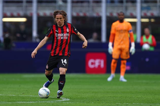 Luka Modric (Ac Milan) controls the ball, Serie A, AC Milan v Udinese Calcio, Giuseppe Meazza, April 11, 2026, Milan, Italy.