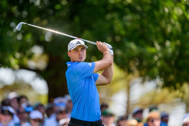 260411 Ludvig Aberg of Sweden during the third round of the 2026 Masters Golf Tournament on April 11, 2026 in Augusta Photo Petter Arvidson BILDBYRAN kod PA PA1195 golf masters bbeng the masters augusta  Copyright: PETTERxARVIDSON BB260411PA026
