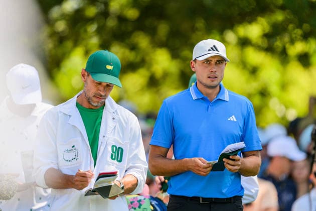 260411 Ludvig Aberg of Sweden during the third round of the 2026 Masters Golf Tournament on April 11, 2026 in Augusta Photo Petter Arvidson BILDBYRAN kod PA PA1195 golf masters bbeng the masters augusta  Copyright: PETTERxARVIDSON BB260411PA027