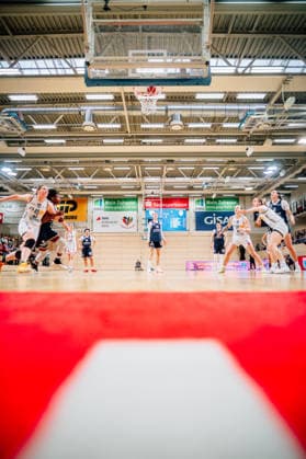BB 1BL Women Syntainics MBC Lions BC Pharmaserv Marburg Katelyn Shumate GISA Lions MBC at free throw during the 2025 2026 season semi final playoff in game 1 of 5 in the DBBL Toyota Bundesliga Syntainics MBC Lions and BC Pharmaserv Marburg at SWH Arena on April 11, 2026 in Halle Saale, Sachsen Anhalt, Germany