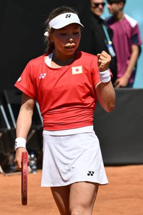 Italy v Japan - 2026 Billie Jean King Cup By Gainbridge Qualifiers: Day 2 Himeno Sakatsume of Japan competes during the Billie Jean King Cup by Gainbridge Qualifiers 2026, in the match between Italy and Japan at ASD Colle degli Dei on April 11, 2026, in Velletri, Italy. Velletri Italy Italy  Copyright: xDomenicoxCippitellix originalFilename:cippitelli-italucia260411_npvnW.jpg