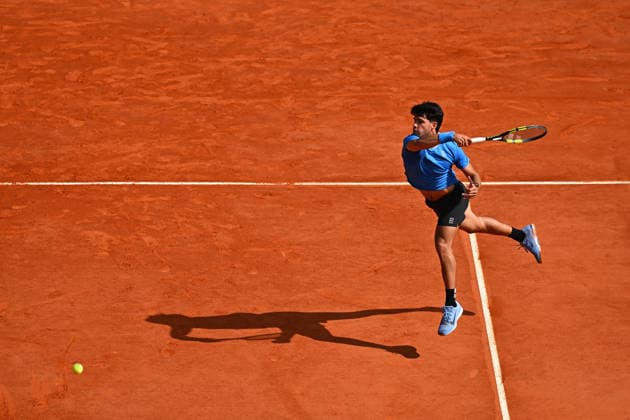 2026 Rolex Monte-Carlo Masters - Day 6 Carlos Alcaraz (ESP) during his semi final match at the 2026 Rolex Monte-Carlo Masters in Monte-Carlo, MONACO, on April 11th, 2026. Photo by Corinne Dubreuil ABACAPRESS.COM Monte-Carlo Monaco  Copyright: xDubreuilxCorinne ABACAx