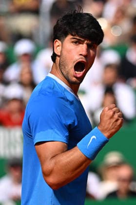 2026 Rolex Monte-Carlo Masters - Day 6 Carlos Alcaraz (ESP) during his semi final match at the 2026 Rolex Monte-Carlo Masters in Monte-Carlo, MONACO, on April 11th, 2026. Photo by Corinne Dubreuil ABACAPRESS.COM Monte-Carlo Monaco  Copyright: xDubreuilxCorinne ABACAx