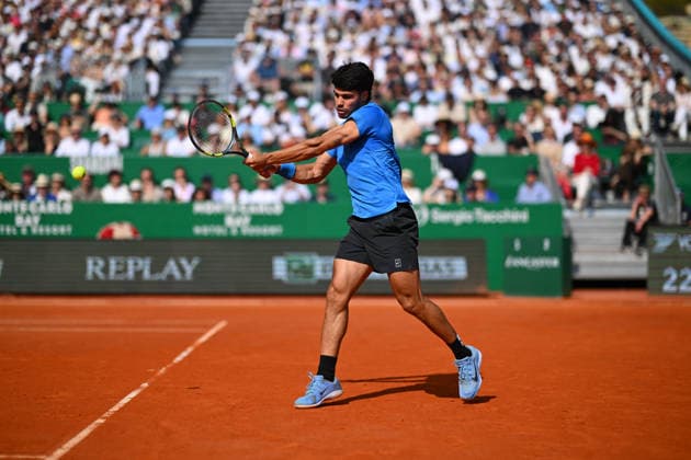 2026 Rolex Monte-Carlo Masters - Day 6 Carlos Alcaraz (ESP) during his semi final match at the 2026 Rolex Monte-Carlo Masters in Monte-Carlo, MONACO, on April 11th, 2026. Photo by Corinne Dubreuil ABACAPRESS.COM Monte-Carlo Monaco  Copyright: xDubreuilxCorinne ABACAx