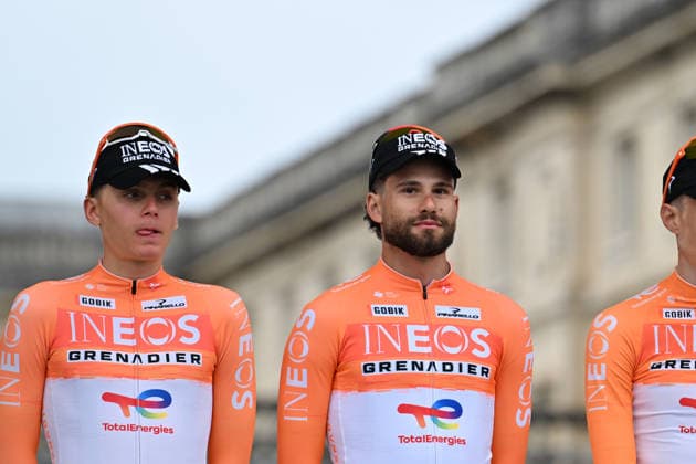 Paris-Roubaix Team Presentation Filippo Ganna of Team INEOS Grenadiers participates in the team presentation of Paris-Roubaix 2026 (1.UWT - 123rd edition) in Compiegne, France, on April 11, 2026. Compiegne France  Copyright: xGautierxDemouveauxx originalFilename:demouveaux-notitle260411_npqse.jpg