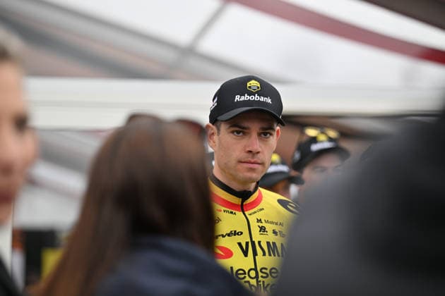 Paris-Roubaix Team Presentation Wout Van Aert of Belgium, representing team Visma - Lease a Bike, participates in the team presentation of Paris-Roubaix 2026 (1.UWT - 123rd edition) in Compiegne, Hauts-de-France, on April 11, 2026. Compiegne France  Copyright: xGautierxDemouveauxx originalFilename:demouveaux-notitle260411_nprR6.jpg