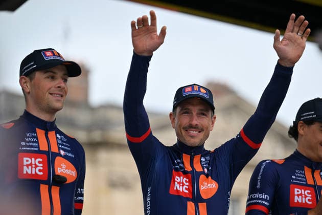 Paris-Roubaix Team Presentation John Degenkolb of Germany, a former winner, from team Picnic PostNL participates in the team presentation of Paris-Roubaix 2026 (1.UWT - 123rd edition) in Compiegne, Hauts-de-France, on April 11, 2026. Compiegne France  Copyright: xGautierxDemouveauxx originalFilename:demouveaux-notitle260411_npvyG.jpg