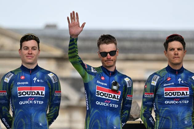Paris-Roubaix Team Presentation Dylan Van Baarle of Team Soudal - Quick Step participates in the team presentation of Paris-Roubaix 2026 (1.UWT - 123rd edition) in Compiegne, Hauts-de-France, on April 11, 2026. Compiegne France  Copyright: xGautierxDemouveauxx originalFilename:demouveaux-notitle260411_npY3Y.jpg