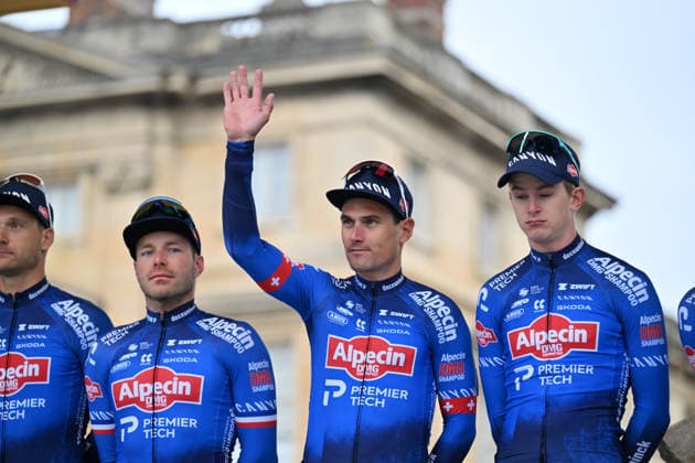 Paris-Roubaix Team Presentation Silvan Dillier of Switzerland, representing team Alpecin-Premier Tech, participates in the team presentation of Paris-Roubaix 2026 (1.UWT - 123rd edition) in Compiegne, Hauts-de-France, on April 11, 2026. Compiegne France  Copyright: xGautierxDemouveauxx originalFilename:demouveaux-notitle260411_npFhl.jpg