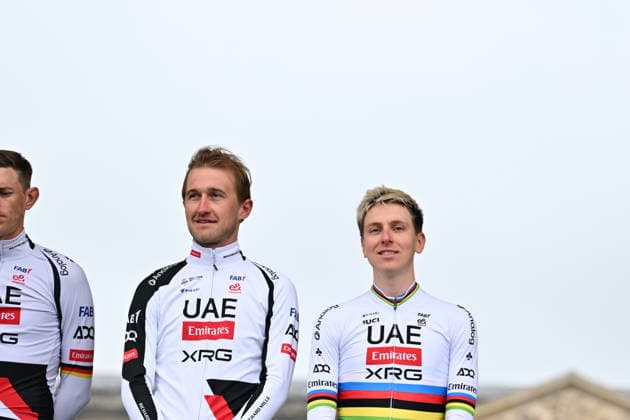 Paris-Roubaix Team Presentation World champion Tadej Pogacar of UAE Team Emirates participates in the team presentation of Paris-Roubaix 2026 (1.UWT - 123rd edition) in Compiegne, France, on April 11, 2026. Compiegne France  Copyright: xGautierxDemouveauxx originalFilename:demouveaux-notitle260411_npkPu.jpg
