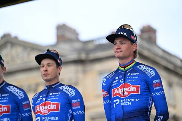 Paris-Roubaix Team Presentation Mathieu Van Der Poel of the Netherlands, representing team Alpecin-Premier Tech, participates in the team presentation of the Paris-Roubaix 2026 (1.UWT - 123rd edition) in Compiegne, Hauts-de-France, on April 11, 2026. Compiegne France  Copyright: xGautierxDemouveauxx originalFilename:demouveaux-notitle260411_npUFG.jpg