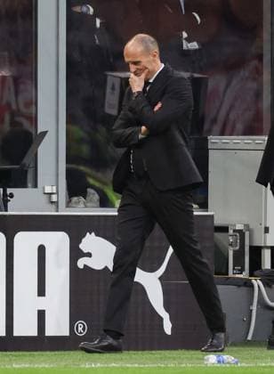 Foto IPP Roberto Bregani Milano 11-04-2026 Calcio Campionato di Serie A 2025 2026, Milan- Udinese Nella foto l allenatore del Milan, Massimiliano Allegri dopo il terzo gol dell Udinese. Italy Photo Press World Copyright. italy ITALY  Copyright: xR4924_italyphotopressx