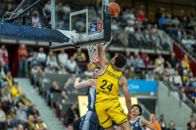 Brandon Tischler MHP RIESEN Ludwigsburg, 24 , GER, MHP RIESEN Ludwigsburg vs ALBA Berlin, Basketball Bundesliga, easycredit BBL, Matchday 29, Season 2025 2026, 11 04 2026, GER, MHP RIESEN Ludwigsburg vs ALBA Berlin, Basketball Bundesliga, easycredit BBL, Matchday 29, Season 2025 2026, 11 04 2026 Ludwigsburg Copyright: xEibner-Pressefoto SaschaxWaltherx EP_EER