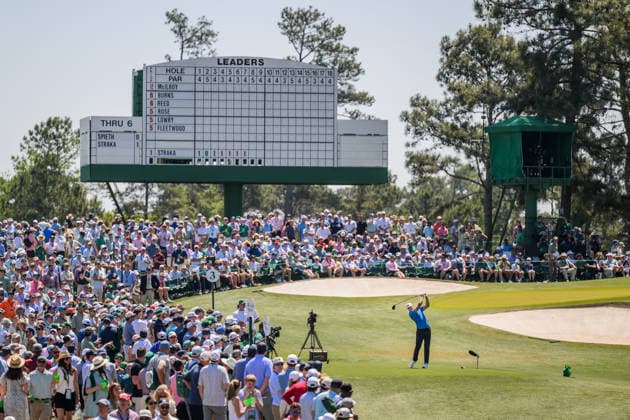 260411 Ludvig Aberg of Sweden during the third round of the 2026 Masters Golf Tournament on April 11, 2026 in Augusta Photo Petter Arvidson BILDBYRAN kod PA PA1195 golf masters bbeng the masters augusta sweden sverige  Copyright: PETTERxARVIDSON BB260411PA054