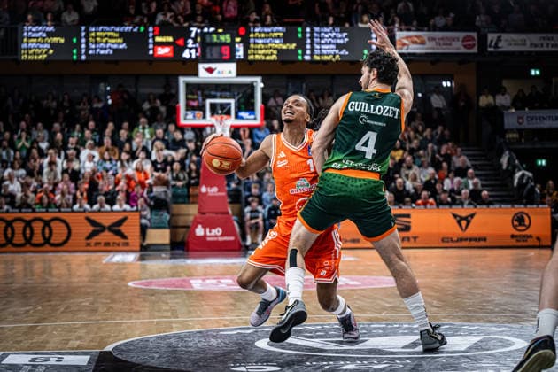 1 Basketball Bundesliga, easyCredit BBL, Season 2025 2026, Men, Main Round, Matchday 29, 11 04 2026, RASTA Vechta Gladiators Trier Alonzo Verge 11 RASTA Vechta in action Vechta RASTA Dome Lower Saxony Germany