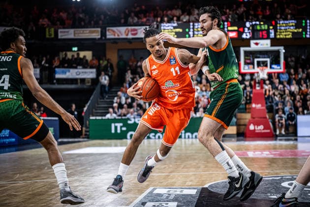 1 Basketball Bundesliga, easyCredit BBL, Season 2025 2026, Men, Main Round, Matchday 29, 11 04 2026, RASTA Vechta Gladiators Trier Alonzo Verge 11 RASTA Vechta in action Vechta RASTA Dome Lower Saxony Germany