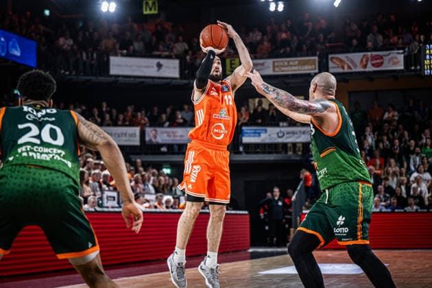 1 Basketball Bundesliga, easyCredit BBL, Season 2025 2026, Men, Main Round, Matchday 29, 11 04 2026, RASTA Vechta Gladiators Trier Tommy Kuhse 12 RASTA Vechta at Jumpshot Vechta RASTA Dome Lower Saxony Germany