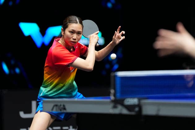 (260411) -- TAIYUAN, April 11, 2026 -- Sato Hitomi of Japan hits a return during the women s singles semifinal against Shi Xunyao of China at the World Table tennis, Tischtennis (WTT) Contender Taiyuan 2026 in Taiyuan, north China s Shanxi Province, April 11, 2026. ) (SP)CHINA-TAIYUAN-TABLE TENNIS-WTT CONTENDER TAIYUAN 2026 (CN) YangxChenguang 