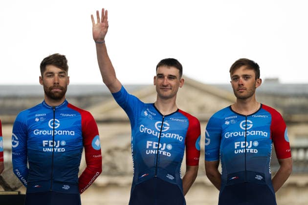 Cycling, Paris Roubaix, Team Presentation Men, 11 04 2026 Center Axel Huens FRA, Groupama FDJ United Compiegne France Copyright: xMarcelxHilgerx
