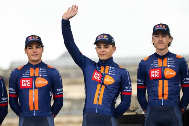Cycling, Paris Roubaix, Team Presentation Men, 11 04 2026 Center Pavel Bittner CZE, Team Picnic PostNL Compiegne France Copyright: xMarcelxHilgerx