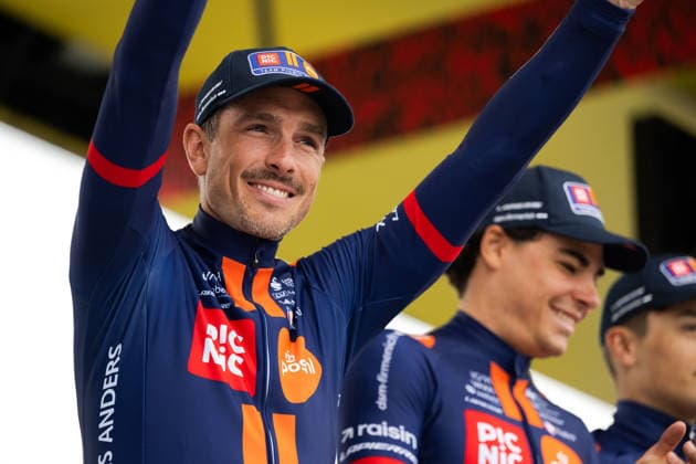 Radsport, Paris-Roubaix, Team-Präsentation Herren, 11.04.2026 John Degenkolb (GER, Team Picnic PostNL) Compiegne Frankreich *** Cycling, Paris Roubaix, Team Presentation Men, 11 04 2026 John Degenkolb GER, Team Picnic PostNL Compiegne France Copyright: xMarcelxHilgerx