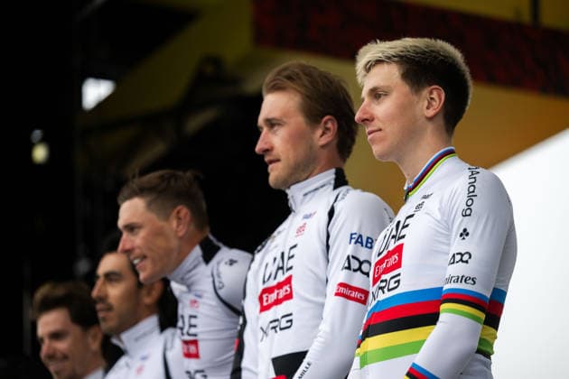 Cycling, Paris Roubaix, Team Presentation Men, 11 04 2026 Tadej Pogacar SLO, UAE Team Emirates XRG Compiegne France Copyright: xMarcelxHilgerx