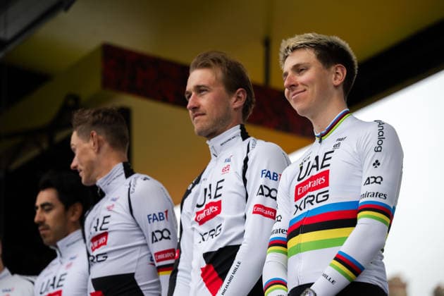 Cycling, Paris Roubaix, Team Presentation Men, 11 04 2026 Tadej Pogacar SLO, UAE Team Emirates XRG Compiegne France Copyright: xMarcelxHilgerx