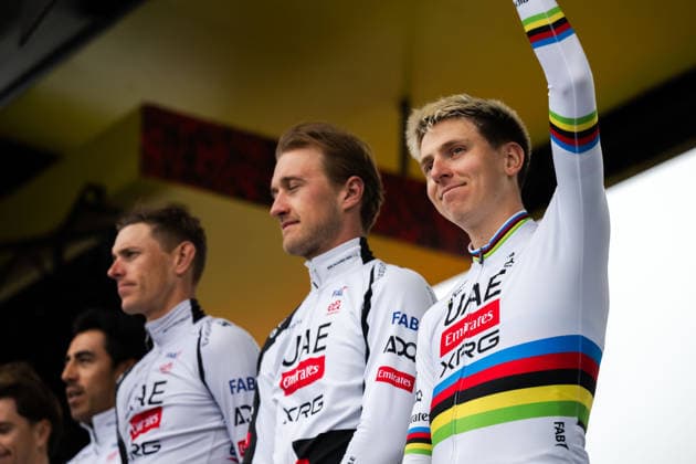 Cycling, Paris Roubaix, Team Presentation Men, 11 04 2026 Tadej Pogacar SLO, UAE Team Emirates XRG Compiegne France Copyright: xMarcelxHilgerx