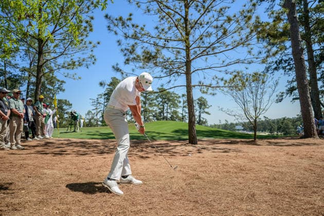260411 Haotong Li of China during the third round of the 2026 Masters Golf Tournament on April 11, 2026 in Augusta Photo Petter Arvidson BILDBYRAN kod PA PA1195 golf masters bbeng the masters augusta  Copyright: PETTERxARVIDSON BB260411PA080